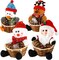 4 Pcs Christmas Candy Storage Basket Santa Claus Reindeer Snowman Penguin Candy Basket Christmas Decoration Candy Bowl Dish Xmas Sugar Snack Container for Table Desk Decoration Christmas Gift